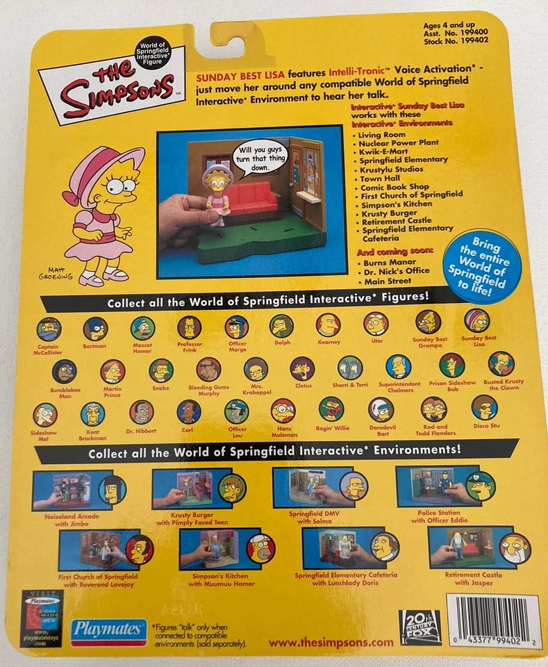 RARA Figura de Los Simpson SUNDAY BEST LISA WOS Serie 9 DISCO STU TARJETA DE ERROR 2002 Foto 3 de 3