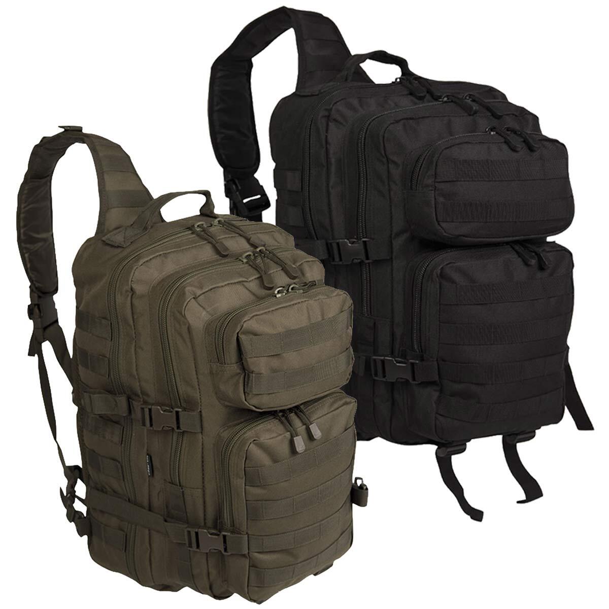 Large One Strap MOLLE Pack Black 29l Army Military Tactical