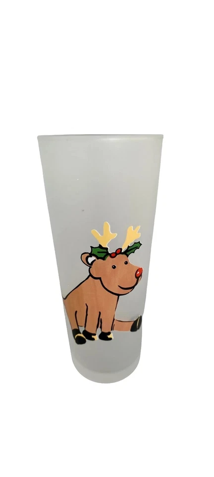 Lote de 3 copos de vidro de Natal Dartington fosco 7" de altura Highball - Imagem 4 de 4