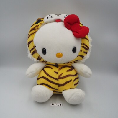Hello Kitty C1403 Sanrio 2009 Yakult Tiger Nakajima Plush 7'' Toy Doll Japan