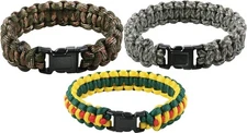 Fashionable Camouflage Survival Camo Paracord Bracelet w/ Buckle