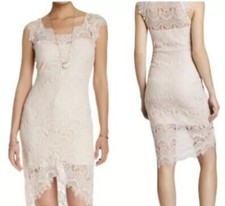Free People Intimately Peek-a-Boo Blush Lace Dress S