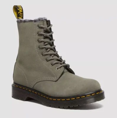 Dr Martens 8 Loch 1460 Serena Nickel Grey Nubuck WP 30953059 gefüttert