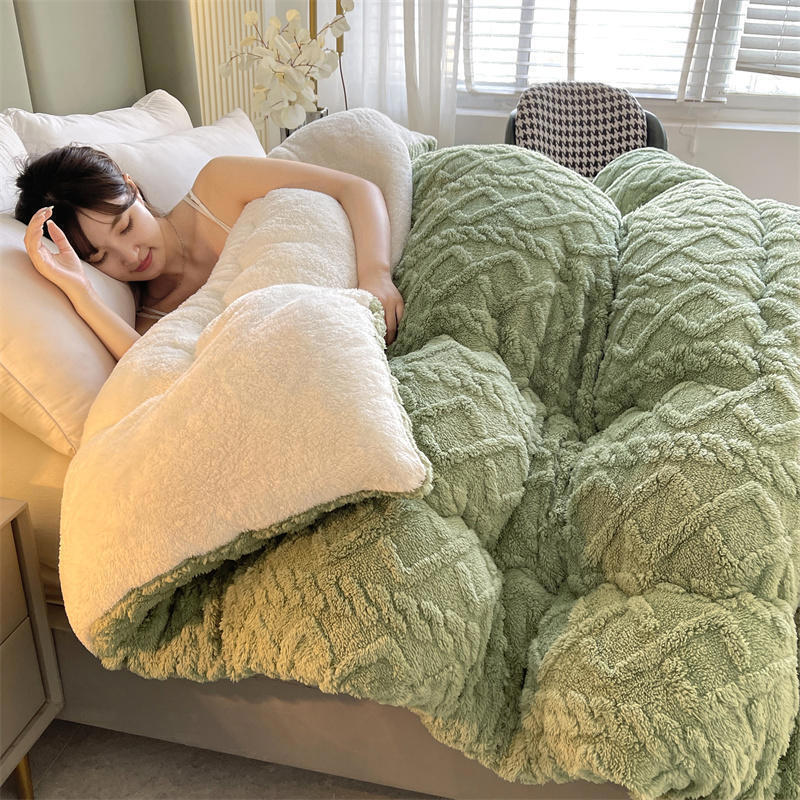 Soft Super Thick Winter Warm Blanket Artificial Lamb Cashmere Blankets for  Beds | eBay
