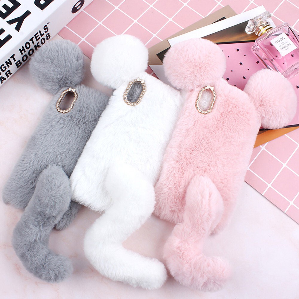 Phone Case for Galaxy Note 20/20+ Soft Plush Furry Protective Cover Skin