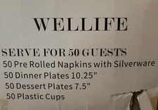 JL Prime 200 PC Heavy Duty Disposable Gold Plastic Plates & Silverware for Party