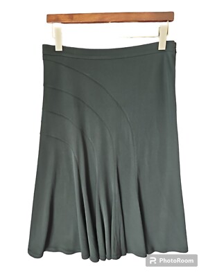 iBlues Ladies Midi Black GONNA IN JERSEY Pleat Hem Flowy Skirt Size L