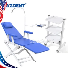 Dental Portable Folding Unit Chair Examine Chair LED Light/Mobile Tool Cart