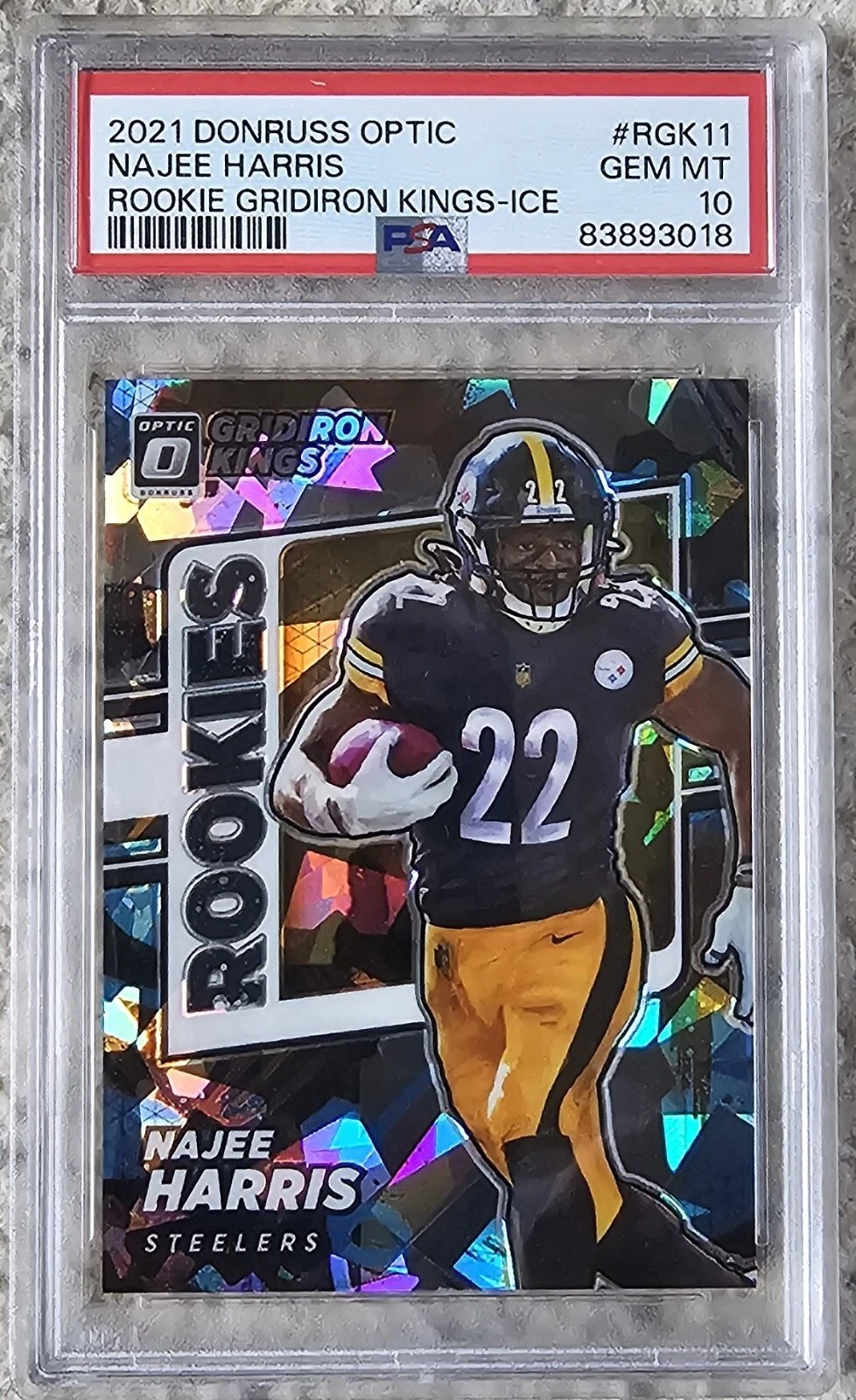 Najee Harris Panini Donruss Optic Rookie Gridiron Kings #RGK11 Ice