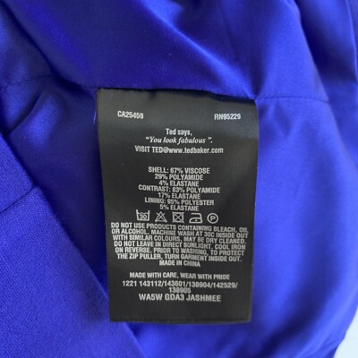 Ted Baker Sheath Purple Dress 4 Bodycon Sleeveless Long Back