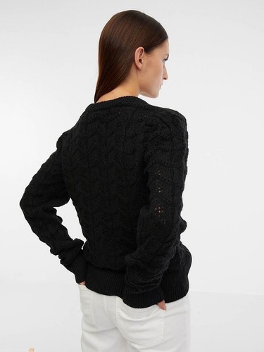 Suéter GAP MUJER Mujer Pointelle Mezcla Algodón Lana XLT XL TALL Negro $89 Nuevo con Etiquetas - Imagen 4 de 14