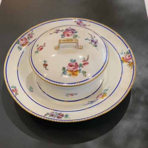18thc Antique Sevres French Porcelain Butter Dish Dated 1791 by Ereaux L'aine - Video 1 of 1