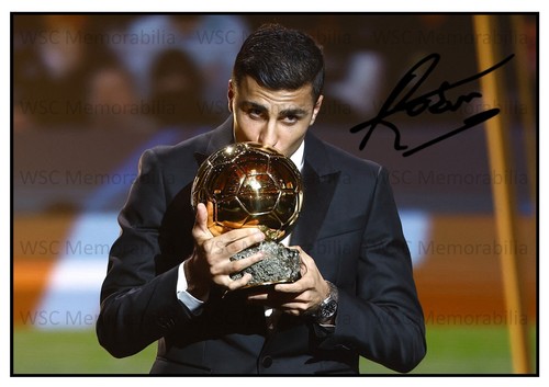 Rodri Signed Photo Prints Barcelona Man City Spain Atletico Madrid Villarreal A4