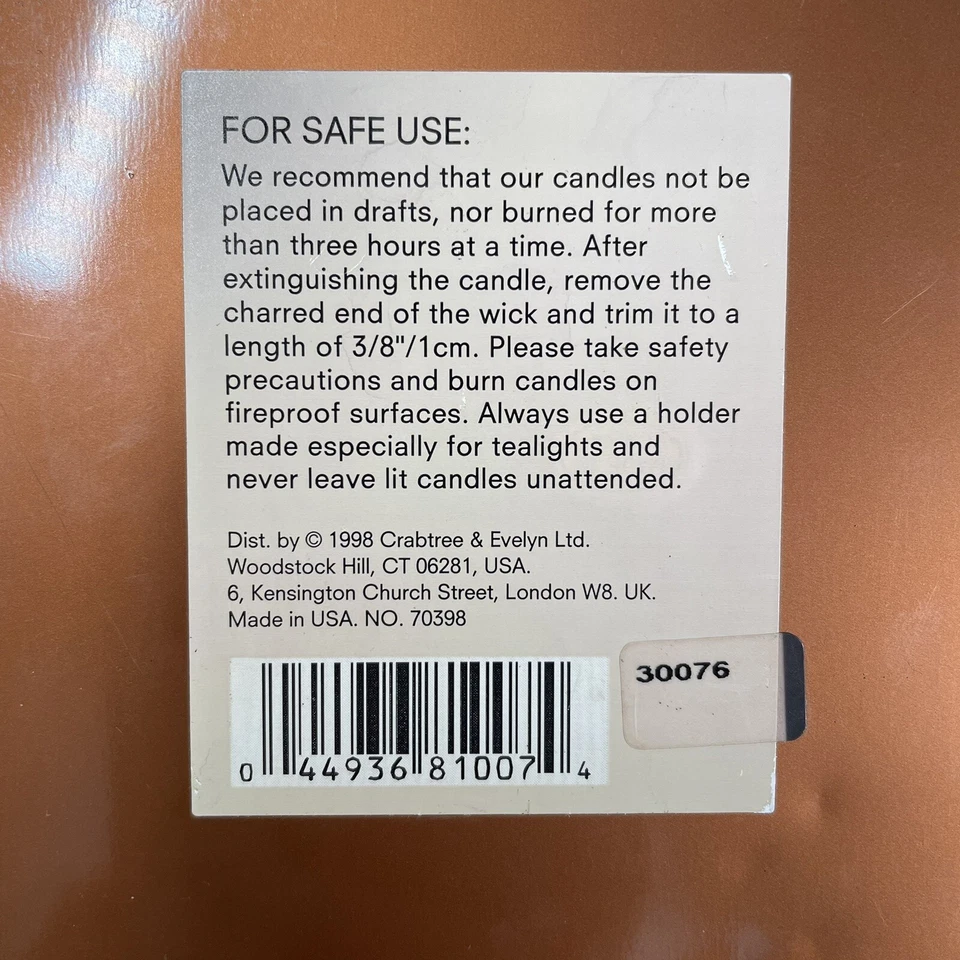 Difusores de olores vintage Crabtree & Evelyn Cooks 12 velas de luz de té en lata Foto 4 de 4