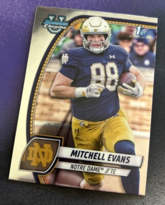 2024 Bowman Chrome U - Mitchell Evans 1st Bowman Notre Dame #132