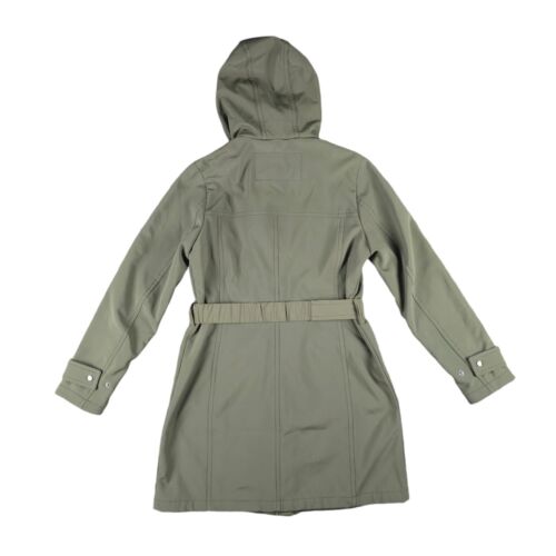 Lands End Womens Jacket Coat Parka Trench Khaki Green Belted Size Medium Ladies - Picture 11 of 16