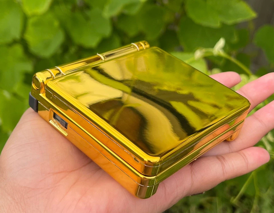 Glossy Gold Gameboy Advance SP Modded Retro Console IPS Backlit &USB C.Gift Idea - Image 4 of 4