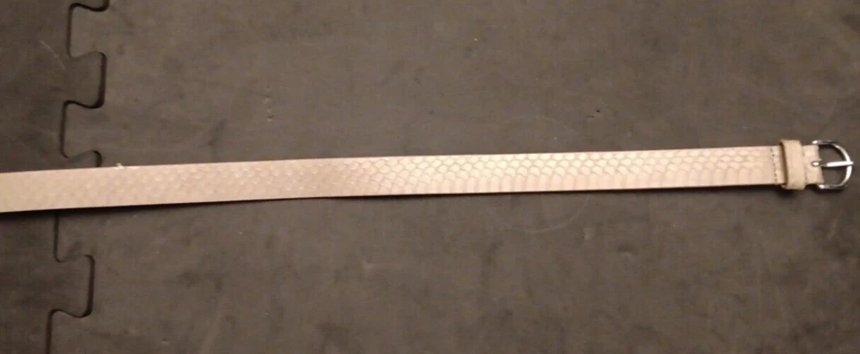 Cinturón Mujer Med J.Crew Beige Piel de Serpiente Genuina AO437 Foto 4 de 4