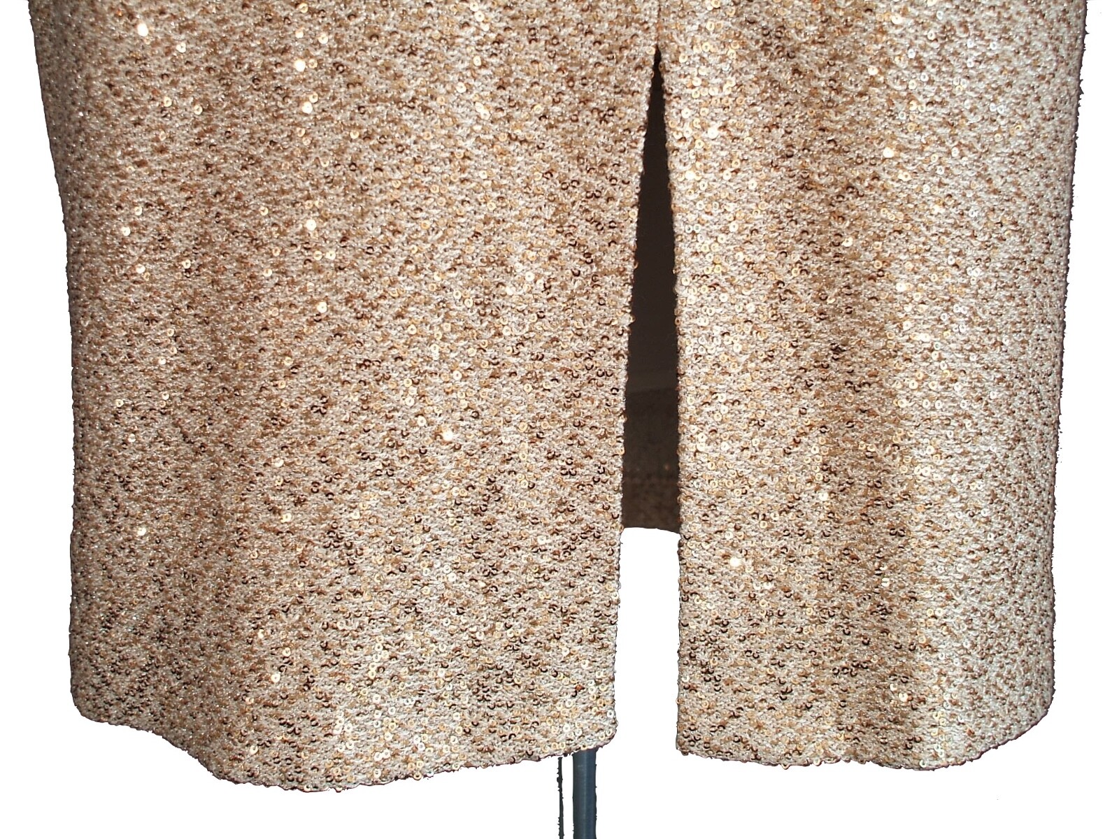 NWT ST. JOHN Knits Peach Micro Sequin Knit Shift Sheath Dress sz 10