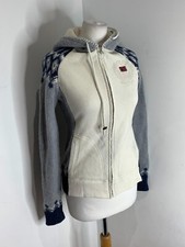 Napapijri Knit Hooded Jacket Jumper S 8 10 Vintage 90s Y2k Fairisle Nordic *flaw