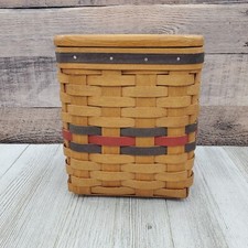 Bradford Basket Co. Cube Tissue Box Holder with Wood Lid Signed/1996 Read