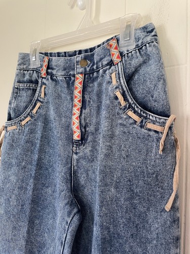 Vintage Kids 90’s Acid Wash Denim Jeans ~ High rise, Tapered ~ Girls Size 10 - Picture 3 of 12