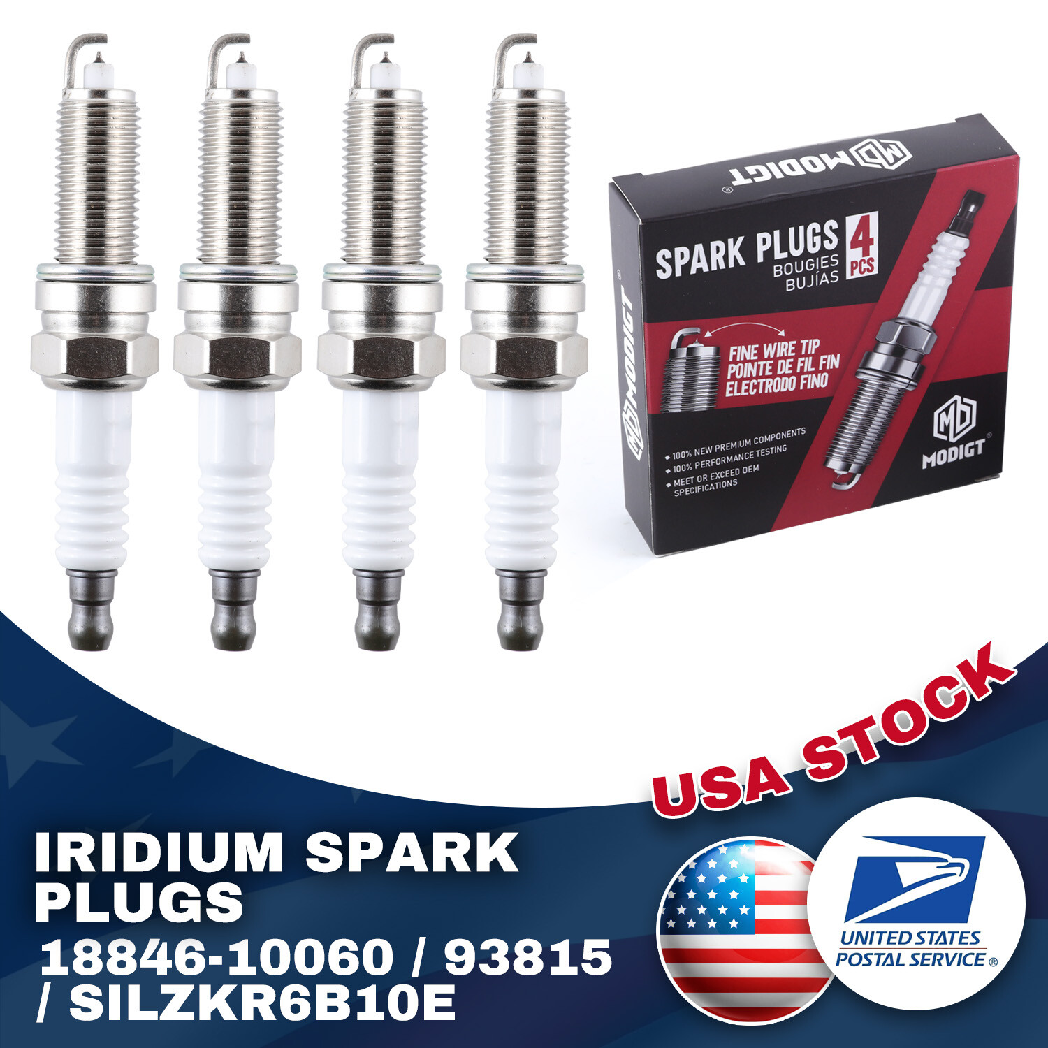 4PCS OEM NEW 18846-10060 SILZKR6B10E Spark Plugs For Hyundai ACCENT KIA RIO SOUL