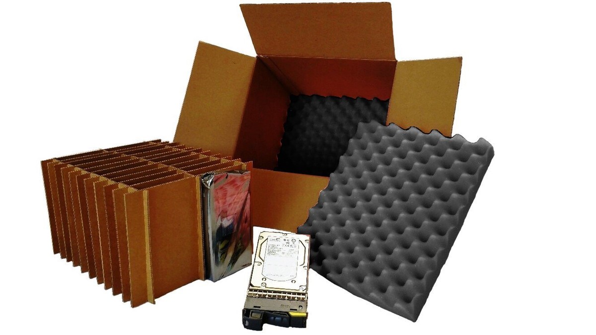 Hard Drive Shipping Box 20 COUNT Slotted Storage Kit - 3.5