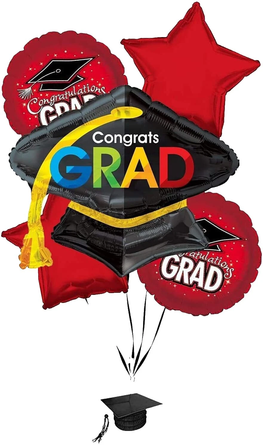 Globos de papel aluminio fiesta irregular Graduación