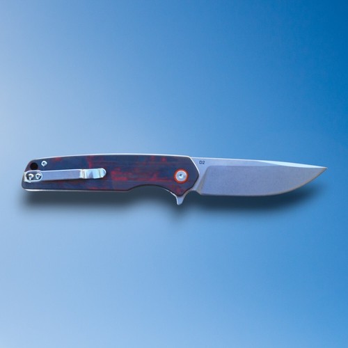 SCORPCO Folding Pocket Knife Hunting Survival Camping D2 Steel Flipper Carbon F - Picture 4 of 8