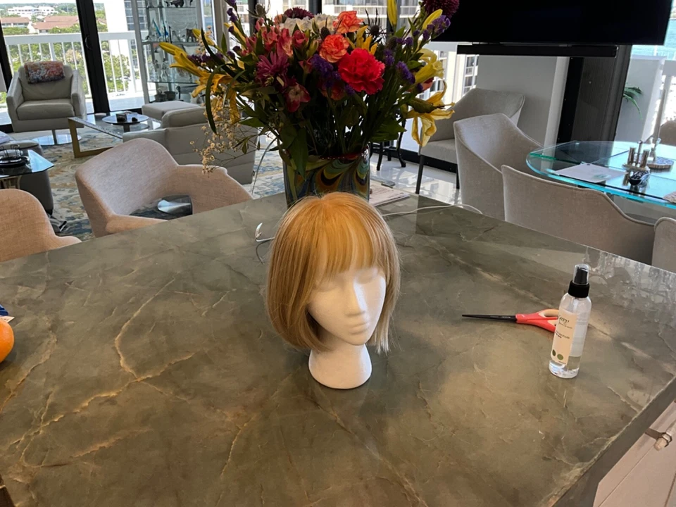 隐形假发发发际线 100% Remy 真发人类头发零件 Toupee 前额 PU — 第 2/4 张图片