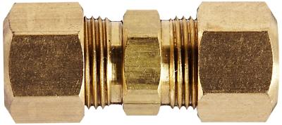 Compressor & Pneumatic Plumbing 3/8'' Tube Size Brass Compression Union Connector