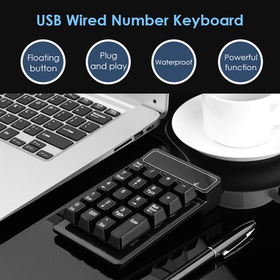 USB Wired Numeric Keypad Numpad Keyboard for Accounting Teller Cash PC Laptop DE
