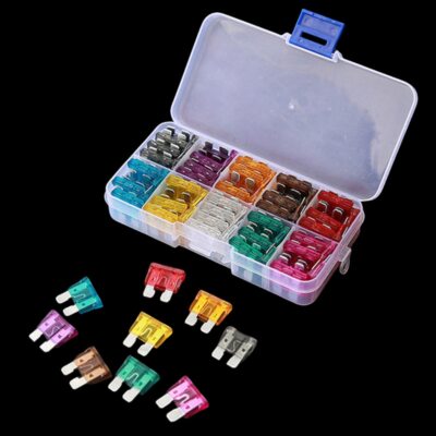 100ER sortiertes Auto Mini Low Profile Sicherungen Box Kit 2.5-35 Amp Kits DE