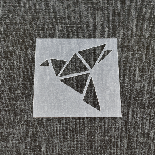 Origami Vogel - Wiederverwendbare Schablone für Böden, Wände, Fliesen, Dekorationen - Bild 1 von 2