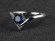 1,80Ct Round Cut Lab-Created Sapphire Women's Engagement Wedding Ring 925 Silver