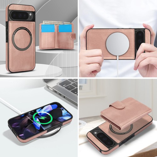 Funda tipo billetera de cuero PU desmontable segura para Google Pixel 9A/9Pro XL/9Pro/9/8 Mag - Imagen 37 de 42