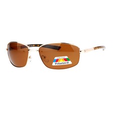 SA106 Antiglare Polarized Lens Mens Metal Warp Sport Sunglasses