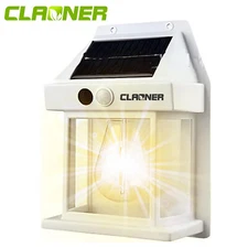CLAONER Solar Wall Light Outdoor Motion Sensor Fixture Lantern LED Security Lamp