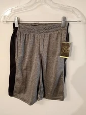 Tough Guys brand boys black gray shorts M polyester waist 22" inseam 16" NWT
