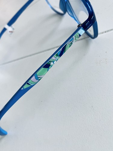 Emilio Pucci EP5010 089 Blue Rectangle 54-14-135mm Full Rim Eyeglasses wIth Case - Picture 3 of 7