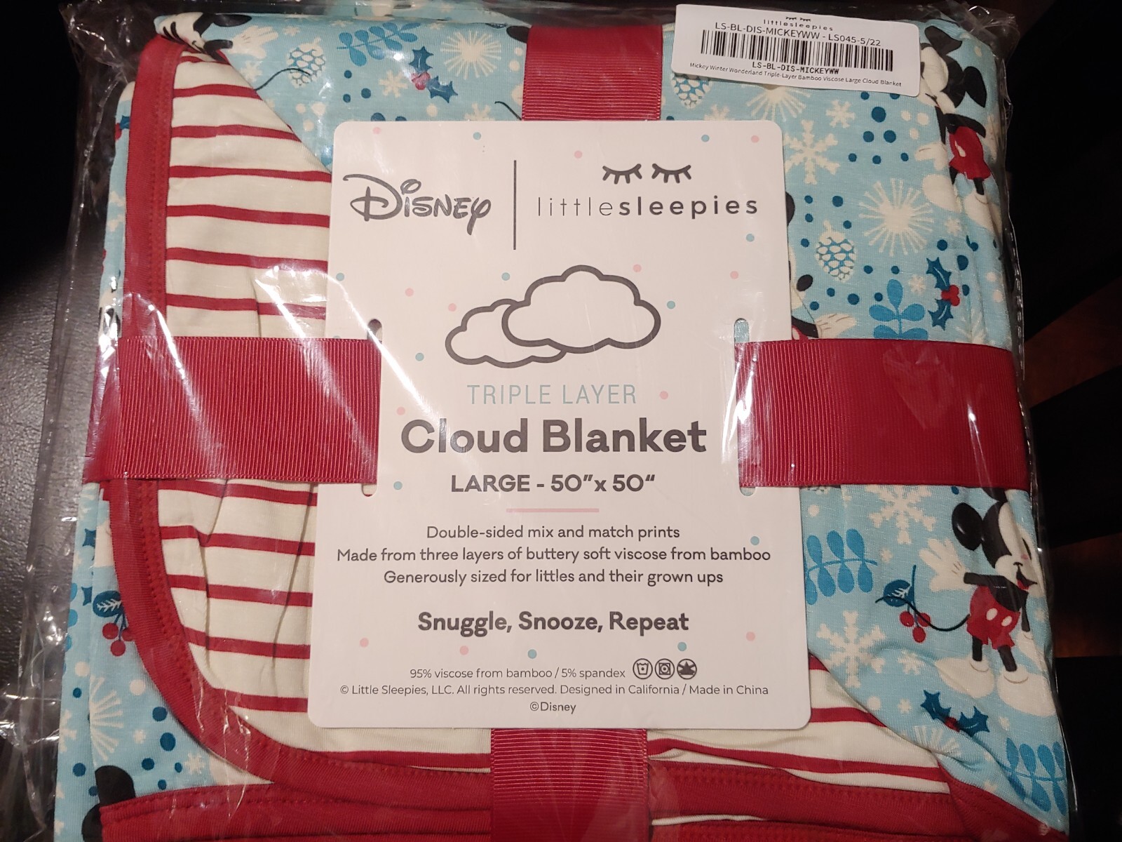 Little Sleepies Christmas Mickey Winter Wonderland Girls onepieces