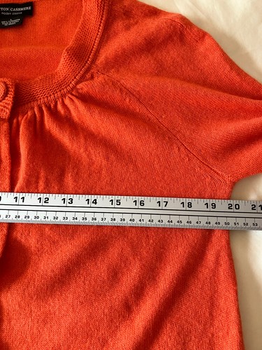 Sutton Cashmere Orange Knitted 1 buttons/open front Cardigan Sweater Top L - Picture 7 of 13