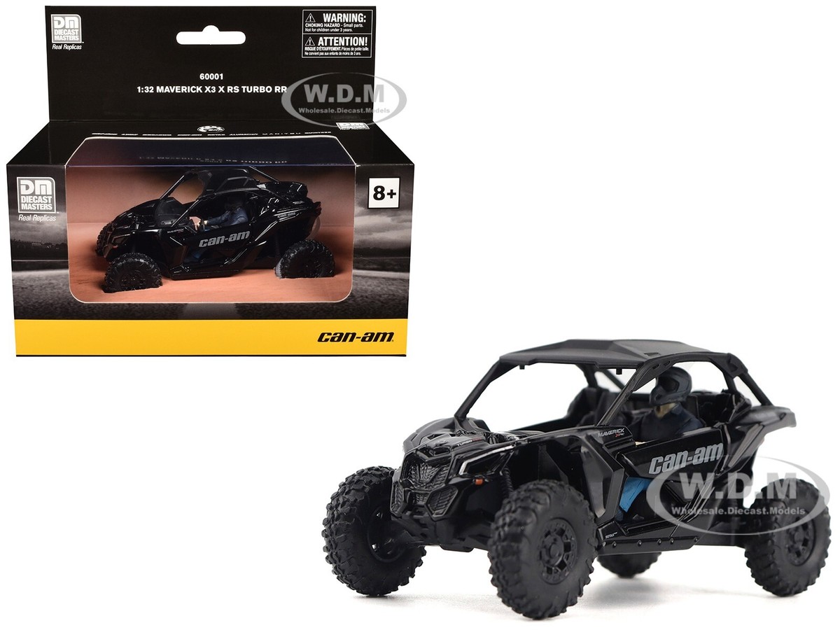 CAN-AM MAVERICK X3 X RS TURBO RR TRIPLE BLACK W/DRIVER 1/32 BY BRP