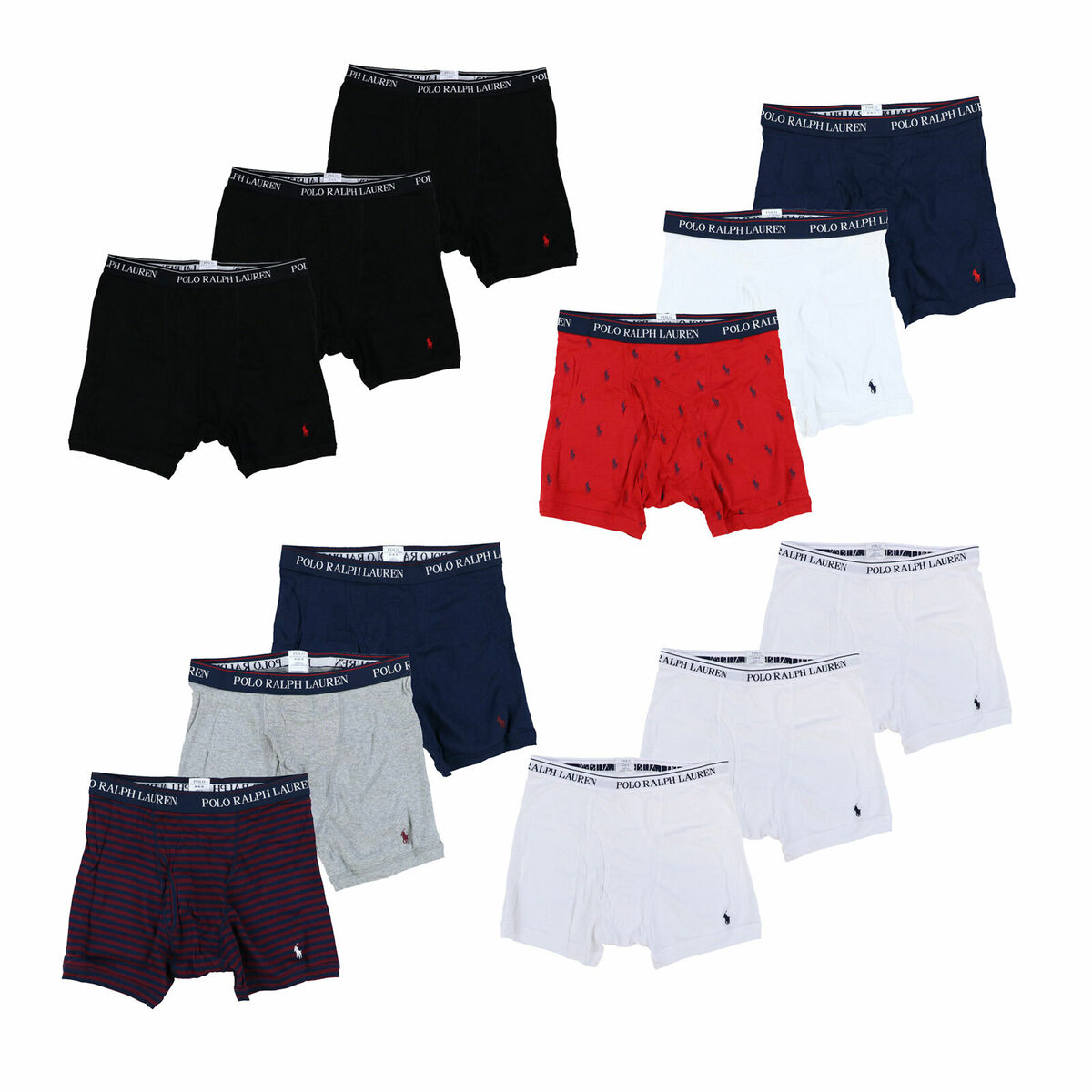 Polo Ralph Lauren Mens Underwear 3 Pack Boxer Briefs Classic Fit Logo S L  Xl New