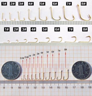 gold color fishing hooks 1-8 # size fishing equipment accessories