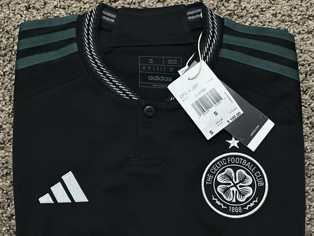 ADIDAS CELTIC SCOTTISH 23/24 AWAY JERSEY BLACK FUTBOL SOCCER