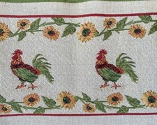 Rooster & Sunflowers Tapestry Table Runner 65” X 12 1/2” Essential Home