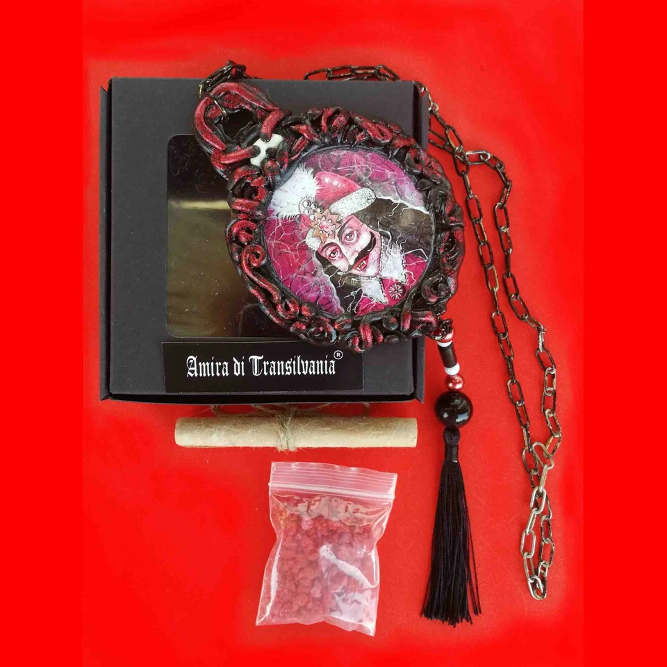 juwel anhänger halskette modeschmuck medaillon dracula vampir transilvania magie - Bild 2 von 4