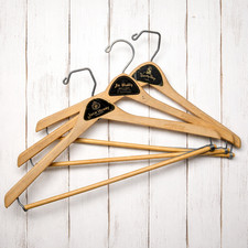 Lot of 3 1950s-60s Vintage Wood Hangers Advertising Clothes Suit Hangers Lot 3